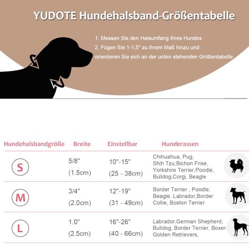 YUDOTE Ultra-weiches Hundehalsband aus natürlicher Baumwolle mit Twillgewebe für kleine Hunde mit empfindlicher Haut,Graubraun