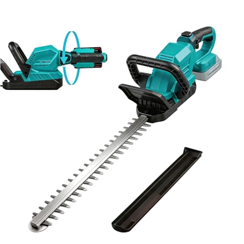 Cordless Hedge Trimmer 22-Inch Compatible with Makita 18V Battery 3000RPM Brushless Motor Electric Hedge Trimmer 180Rotatable Head Battery Powered Bush Trimmer for Yard Garden(Tool Only)