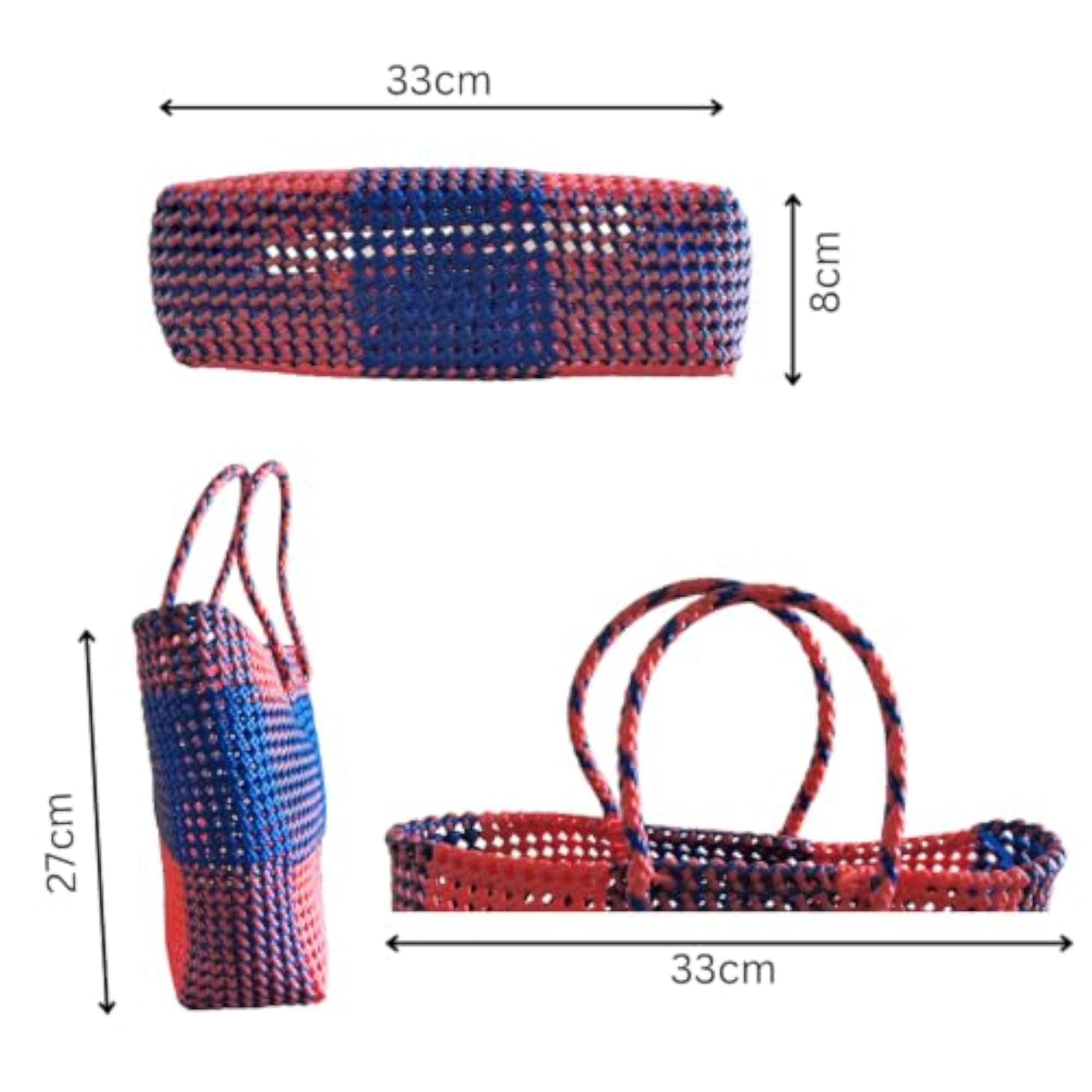 Handwoven Plastic Shopping Tote Bag