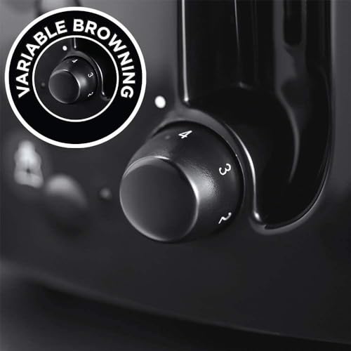 Russell Hobbs Textures 4 Slice Toaster (Extra Wide Slots, 6 Browning Levels, Frozen, Cancel & reheat Function with Indicator Lights, Removable Crumb Tray, 850W, Black matt & high Gloss Finish) 21651 - Image 5