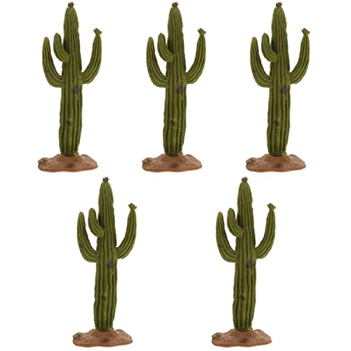 5 Pcs Desert Green Plant Model Cacuts Fake Ornament Artificial Plants Statue Lifelike Artificial Plant Statue Sand Table Decor Mini Tree Mode Figurines Faux PVC Household Card Cut