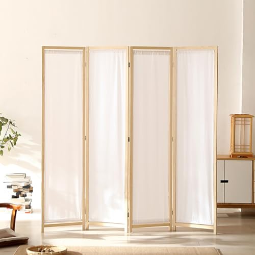 GN2AAIL 間仕切り パーテーション 自立 折りたたみ オシャレ 軽量 衝立 目隠し 和室 リビング 180*45*4 4連 タイプ3 天然木製 スクリーン 布 パーティション 木製 つい立て パーティーション 折り畳み コンパクト 白 ホワイト おし