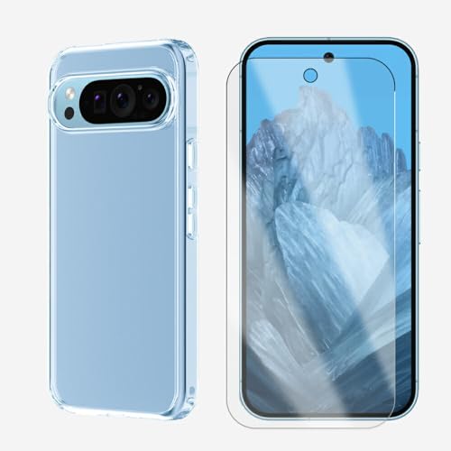 For Google Pixel 9a 対応 【液晶保護フィルム・TPU セット】 衝撃吸収 2Dソフト保護フィルム 4層構造 + TPU素材 ソフトケース(フィルム:クリア,ケース:クリア)