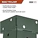 Iron Forge Tools Deer Stand Brackets, 4x4 Inch Green Powder Coated Steel Tree Stand Elevator Bracket for Outdoor Hunting Platform, Elevated Deer Blinds, Box Blinds, 4 Pack Includes Accessories