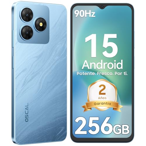 OSCAL Flat 2 Telefono Movil 2025, Android 15 Smartphone Libres, 6.56' HD Pantalla Movil, Gemini AI 13MP+8MP, 12GB+256GB/2TB TF, 5000mAh, 8.75mm Ultra, 4G Dual SIM, Octa-Core/Face ID/OTG/GPS