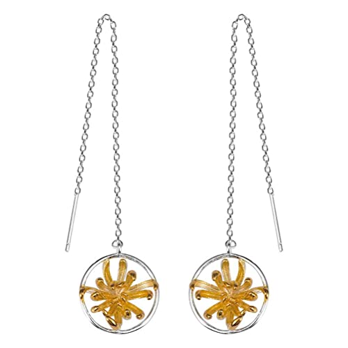 Boucles d'oreilles tendance longue ligne d'oreille chrysanthème
