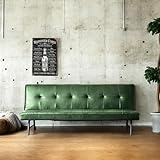 Cスタイル ソファー ソファーベッド 3人掛け シングル 合成皮革 コンパクト グリーン 脚付き モダン レトロ おしゃれ cs-1130GR