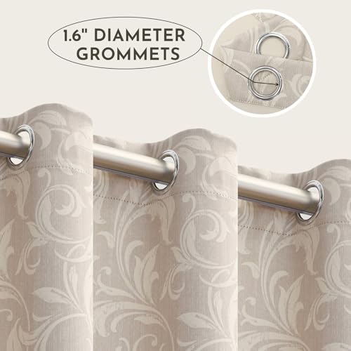 Image of 80% Blackout Curtains for Bedroom, Cocoa Window Drapes 63 Inch Length for Living Room, Thermal Insulated Grommet Curtains, 2 Panels