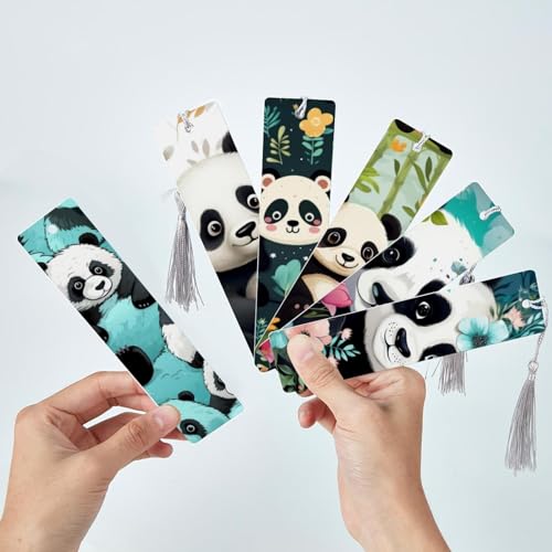 Marque-pages panda avec pompons (lot de 6) idée cadeau lecteur - 3