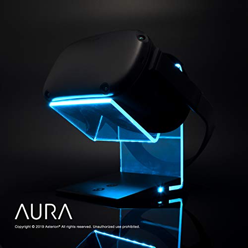 Asterion The Original Universal Illuminated Rgb Vr Charging Stand For Meta Quest 3 | 2 | 1 | Pro, Oculus, Vision Pro, Htc, Rift-S, Psvr, Index All Vr Headsets | Black Aura V1.0 #TOP3