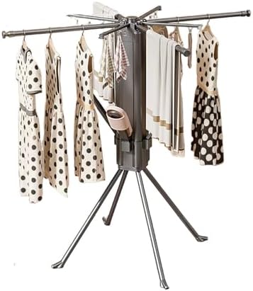 Heavy-Duty 4-Legged Foldable Clothes Drying Rack, Indoor/Outdoor Laundry Stand with 4 Extendable Rods & Shoe Supports, Space-Saving Design (White, Style 1)