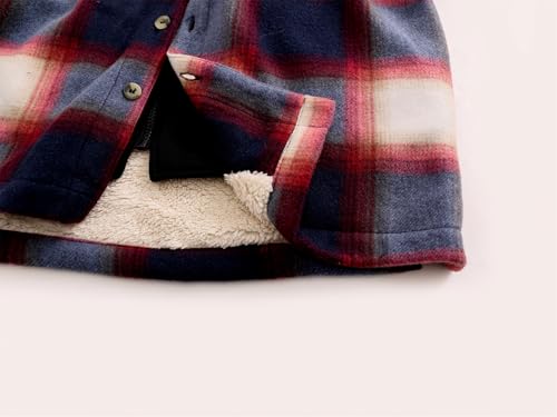 Image of Gary Com Heavy Thick Flannel Plaid Jacket Sherpa Fleece Lined Hoodies for Men Zip Up Winter Warm Coat Zipper Sweatshirt