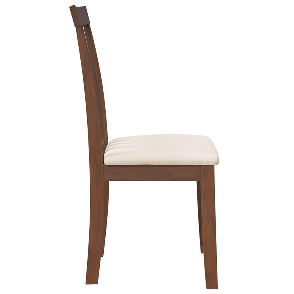 vidaXL Sedie da Pranzo con Cuscini 2pz Marrone Legno Massello di Hevea, sedia da pranzo, sedia da cucina, sedile da pranzo, sedia, sedia da soggiorno