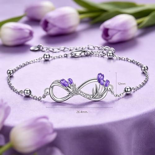 Image of POPLYKE Ladybug /Dragonfly /Bee /Paw Bracelet for Women Sterling SIlver Bracelet /Anklet Jewelry Gift for Women