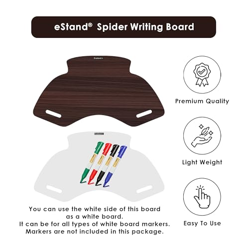 Image of Lapboard for Laptop & Study | Ergonomic Wooden Lap Desk | Large 30.5 inch Surface | Lightweight & Portable | Work from Bed, Sofa, Chair | Made in India | (Walnut, SPIDER-LB-30X16-WALNUT)