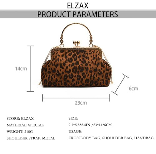 Bolso de mano pequeño tipo clutch con estampado de leopardo miniatura 6