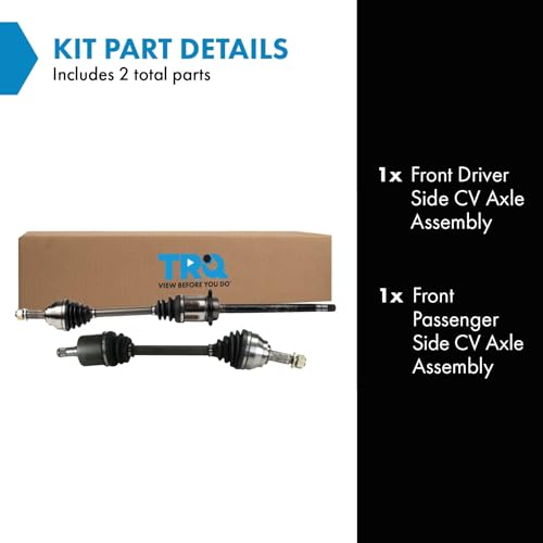Image of TRQ Front Driver and Passenger Side CV Axle Assembly Set 2 Piece Compatible with 2004-2006 Nissan Quest SE 2005-2006 Quest SL 2007-2009