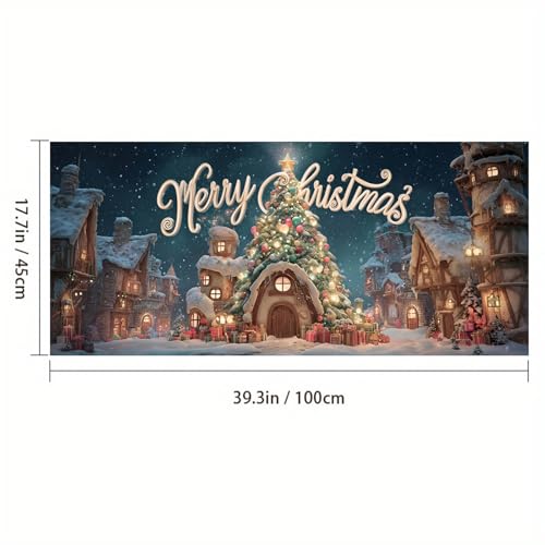 Vinilo decorativo Christmas Village 39.3 x 17.7 pulgadas miniatura 3