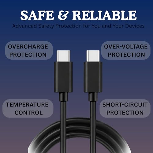 Image of Umake 45W USB C to USB C Cable, Super Fast Charging, Durable Nylon Braided Type-C Cable, 480Mbps Data Sync, Compatible with Samsung, iPhone 16 /15, OnePlus, Xiaomi, MacBook & iPad - 1M