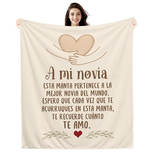 Amorea A mi Novia Espero Que Cada Vez Que te Acurruques en Esta Manta te Recuerde cuánto te Quiero Manta para Novia Cumpleaños San Valentín