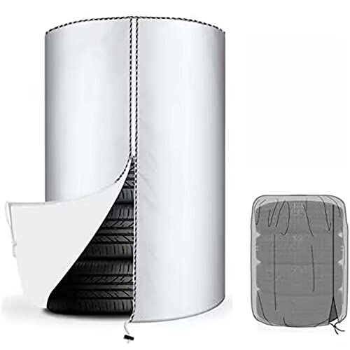 タイヤ保管カバー タイヤ収納 防水 雨よけカバー オフシーズン タイヤのホコリ 埃 防塵 保管 保存 日焼け止め. タイヤ保管 73*110cm タイヤ4本用.高級シルバ生地 5年以上の耐久性