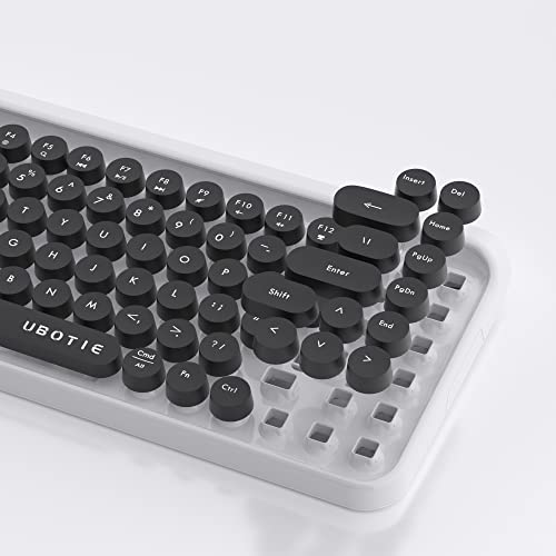 Image of UBOTIE Portable Bluetooth Colorful Computer Keyboards, Wireless Mini Compact Retro Typewriter Flexible 84Keys Design Keyboard (New Black White)