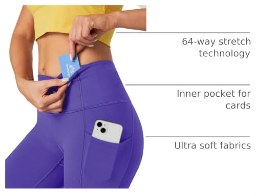 Image of Heathyoga Capri Leggings for Women High Waisted Capri Leggings with Pockets for Women Tummy Control Yoga Pants Women