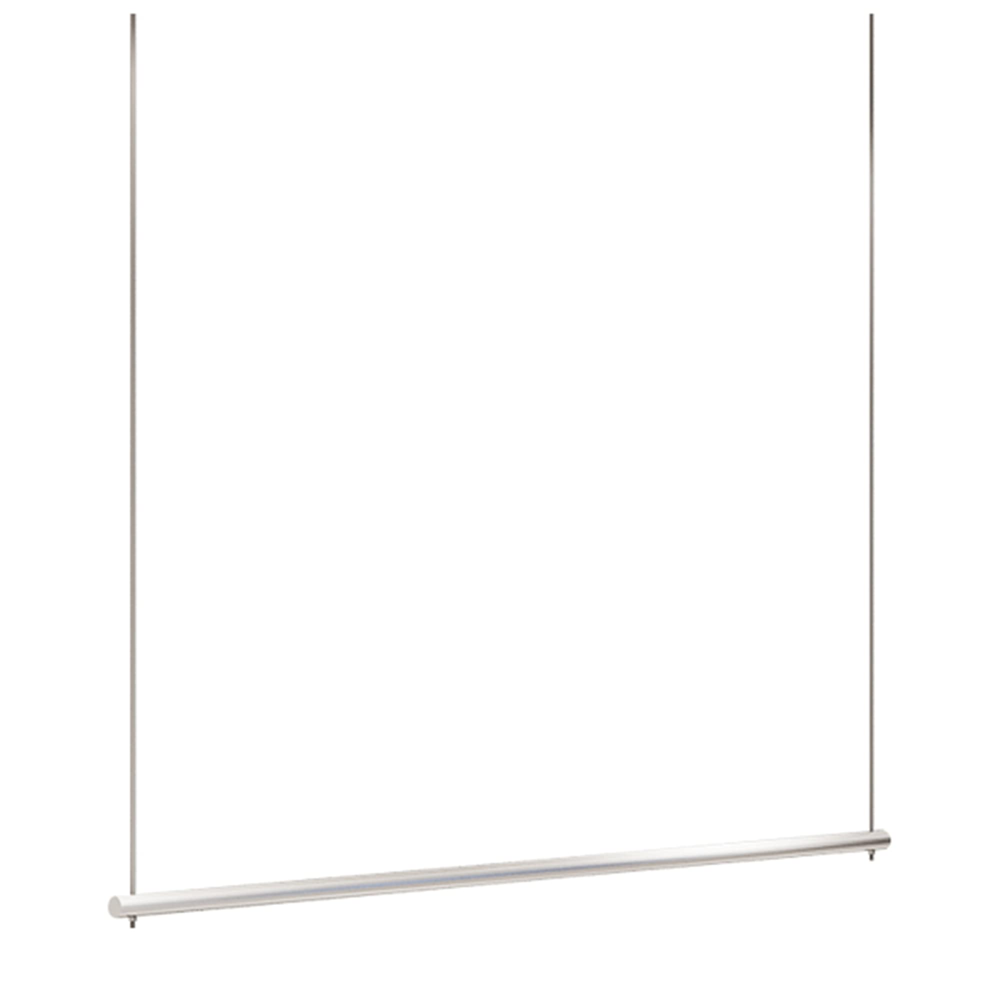 JKJZSALJ Wall-Mounted Clothing Display Rack, Heavy Metal Clothes Rail, Adjustable Height Clothing Storage Rack, Retail Store Shelf Ceiling Hanger,Silver,100Cm