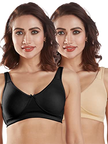 Image of SONARI Womens High Coverage Regular Bra | Poly Cotton Fabric, Non Padded, Non Wired, Comfort Bra | Adjustable and Wide Shoulder Straps, U Back Design with Hook & Eye Closure - Lavish