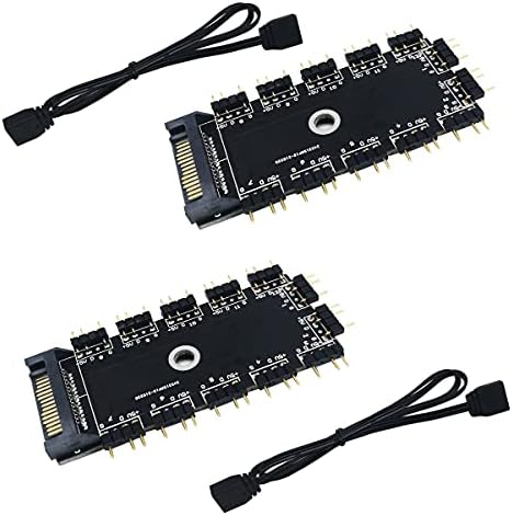 Argb Hub, CTRICALVER 1 to 11 Ports ARGB HUB 5V 3Pin RGB Splitter Hub with SATA/IDE Port (2pcs)