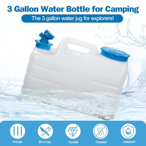 REDCAMP Contenedor portátil de agua 3 galones/11L con grifo, Blanco Paquete de 4 miniatura 2