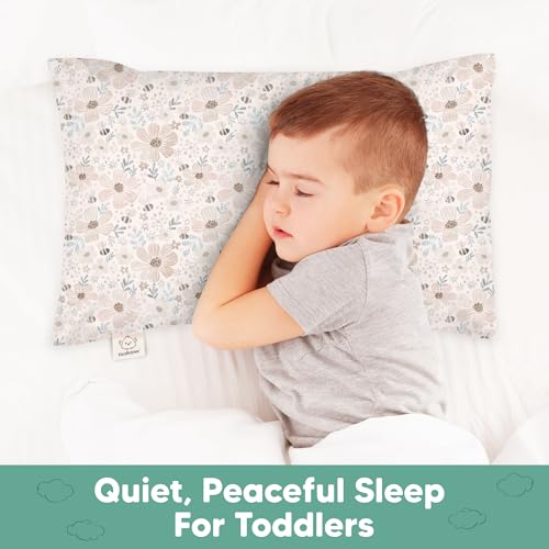 Image of KeaBabies 13x18 Waterproof Toddler Pillowcase, 1pk Pillow Case (Flora Vale) | Soft Waterproof Toddler Pillow Protector Cover for Kids, Boys, Girls, Machine Washable, Small Travel Pillow Sold Separately