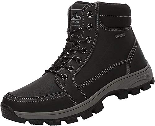 [ZanYeing] 幅広 トレッキングシューズ 防滑 防水 メンズ スノーブーツ 裏ボア