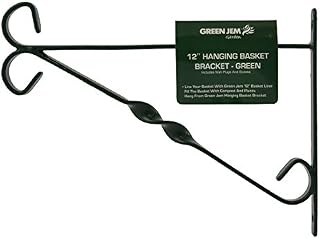 Green Jem 12-Inch Hanging Basket Bracket - Black