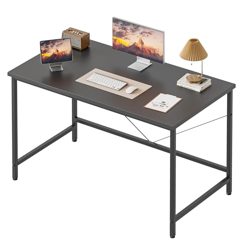 Image of 32x16 Inch Computer Desk, 0.6 inch Thick Small Office Table | Modern Simple Style, Small Study & Writing Table for Home Bedroom Work, Black
