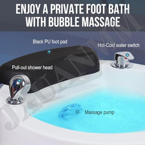 Baño de hidromasaje para pies, bañera de acrílico para pedicura con calor y masaje, lámpara LED colorida y 60 bolsitas para baño de pies, para tratamiento en spa casero miniatura 7