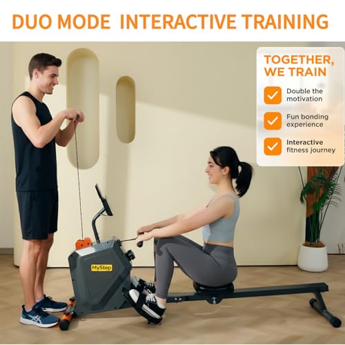 Image of Magnetic Rowing Machine, Quiet Foldable Rower with 8-Level Resistance, LCD Monitor & Tablet Holder, Full-Body Low-Impact Cardio Equipment, Optional 2-in-1 Strength Training