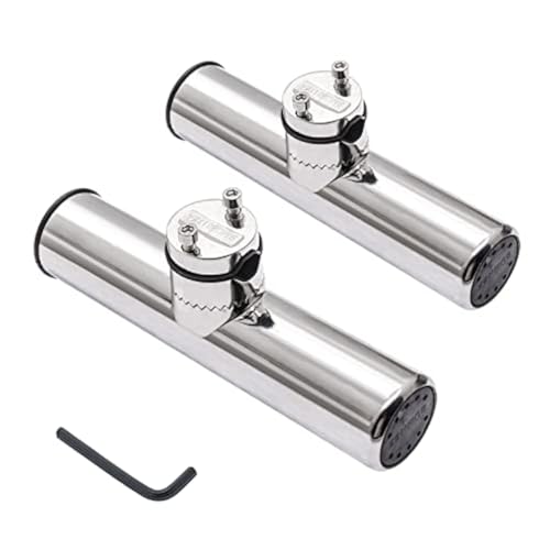 Geloo Lot de 2 Supports de Canne à pêche en Acier Inoxydable 360 Degrés pour Fixation sur Rails 18mm-26mm