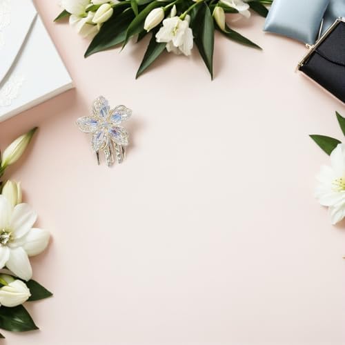 FRCOLOR Pinza Flor Mini 3 Piezas Clip Pequeño con Diseño de Flor de Cristal para Mujer miniatura 6