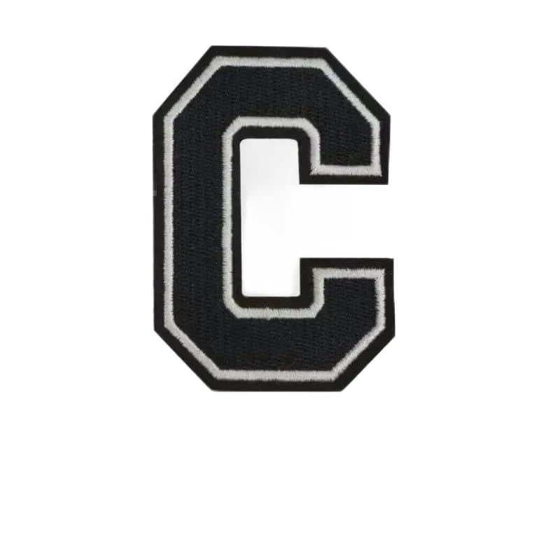 Personalised Letter Keyring with Fully Embroidered Applique and Iron on Patch-D BigC Pink