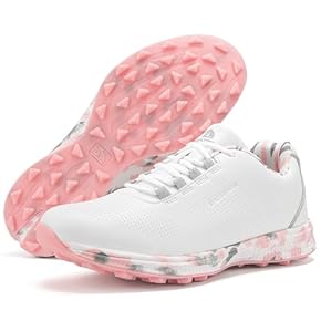 ホワイト/ピンク ゴルフシューズ(女性用)通気性と滑り止め ホワイト/ピンク ゴルフシューズ(女性用)通気性と滑り止め24cm