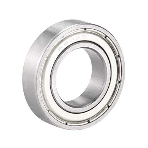 uxcell 6902Z Deep Groove Ball Bearing Single Shield 1060902, 15mm x 28mm x 7mm Chrome Steel Bearings (Pack of 1)