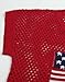 shermie Women's Short Sleeve Scoop Neck Crochet Top Plus Size American Flag Swimsuit Cover Up (Red,3X-Large)