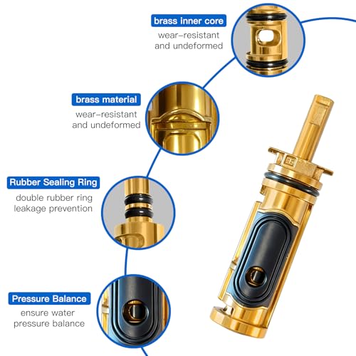Kit de Recambio para Ducha Compatible con Grifos Moen T2901, incluye Adaptador y Herramienta de Extracción, Acabado Cromo miniatura 3