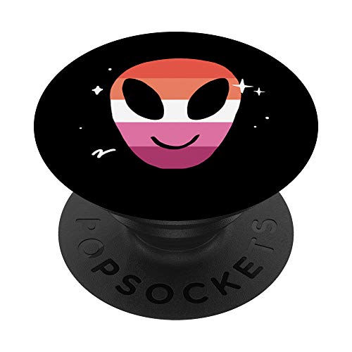 Lesbiana Alien Pink LGBTQ Aesthetic Pride Bandera Space PopSockets Agarre y Soporte para Teléfonos y Tabletas