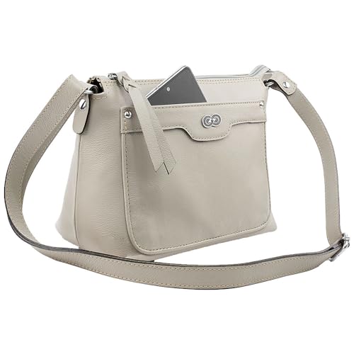 Bolsa Transversal PARMA em Couro Galvani (Bone)