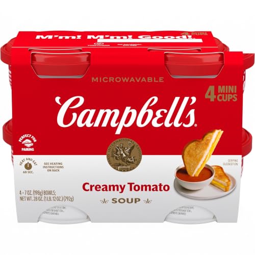 Campbell's Creamy Tomato Soup, 7 Oz Microwavable Bowl (Pack of 8)