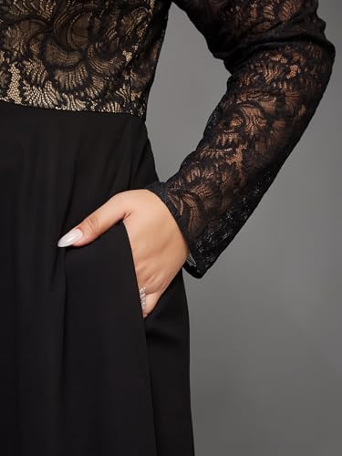 Image of Miss Chase A+ Women's Floral Printed Relaxed Fit V -Neck 3 /4Th Sleeve Georgette Maxi Dress