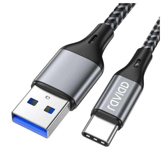 RAVIAD Cavo USB C a USB 3.0 A, Nylon Intrecciato Cavo USB Tipo C di Ricarica Rapida e Trasmissione per Samsung Galaxy S10/ S9/ S8, Huawei P30/ P20/ Mate20, Sony Xperia XZ - 2M/6,6ft, Grigio