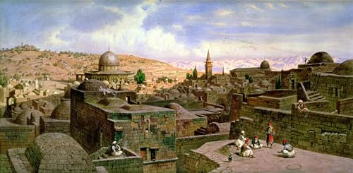 Póster de lienzo una Veduta di Gerusalemme de Carl Friedrich Heinrich decorativo 60x90cm